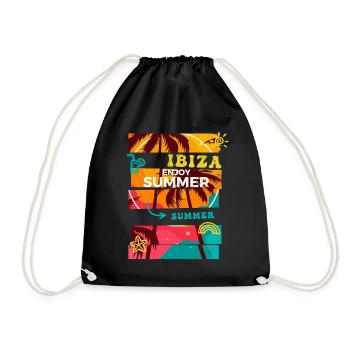 Ibiza Été Sun Beach Sea Palms Vacances - Sac de sport léger - noir - Devant