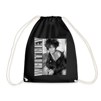 Whitney Houston Photo Noir Blanc Et Nom - Sac de sport léger - noir - Devant