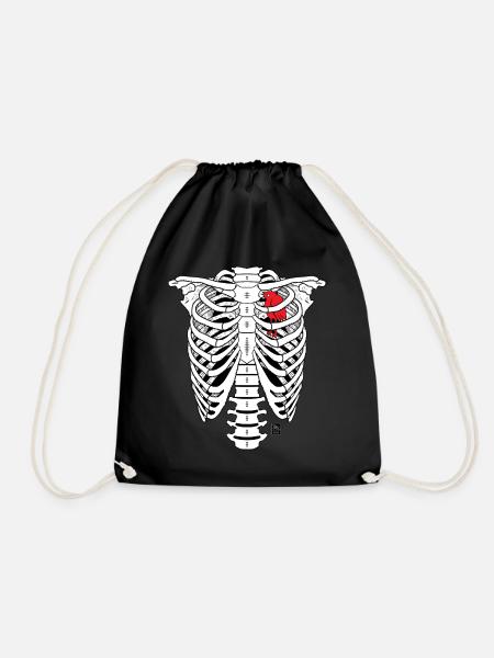 SKELETON - Drawstring Bag - black