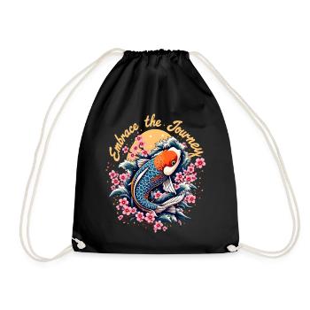 Poisson koï japonais - Sac de sport léger - noir - Devant