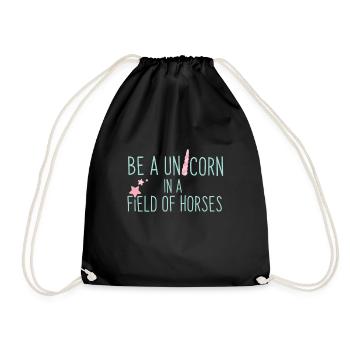 BA A UNICORN IN A FIELD OF HORSES - Drawstring Bag - black - Front