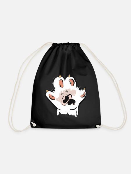 cat cat give me 5 - Drawstring Bag - black