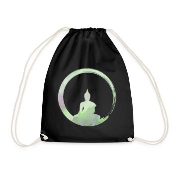 Bouddhisme - Silhouette du Bouddha Enso Zen Circle 1 - Sac de sport léger - noir - Devant