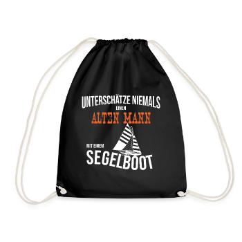 Alter Mann Segeln - Segelboot Kapitän Geschenk - Turnbeutel - Schwarz - Vorne