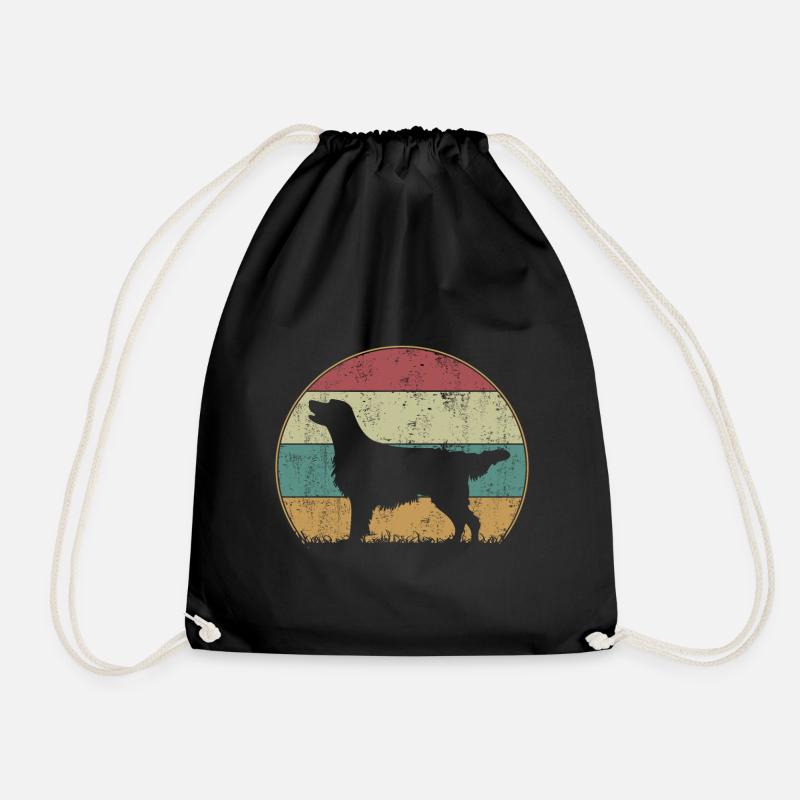 Flat coated Retriever Retro Vintage - Turnbeutel - Schwarz