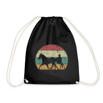 Trotting Racing Trotting Sport Vintage Rétro - Sac de sport léger - noir - Devant