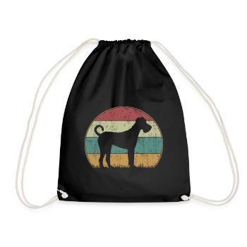 Irish Terrier Hund Retro Vintage Geschenk - Turnbeutel - Schwarz - Vorne