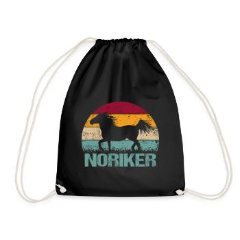 Noriker Horse Vintage Rétro - Sac de sport léger - noir - Devant
