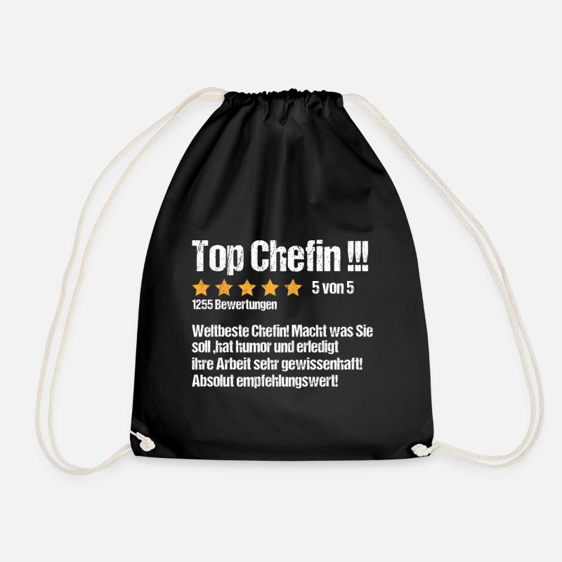 Abschied Chefin Lustig Spruch Ruhestand Bewertung - Turnbeutel - Schwarz