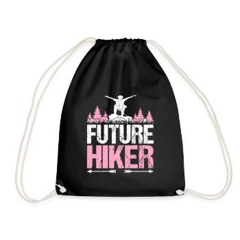 Future Hiker Wandern Baby Mädchen Kinder Geschenk - Turnbeutel - Schwarz - Vorne