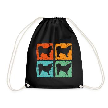 Icelandic Dog Icelandic Spitz Vintage - Drawstring Bag - black - Front