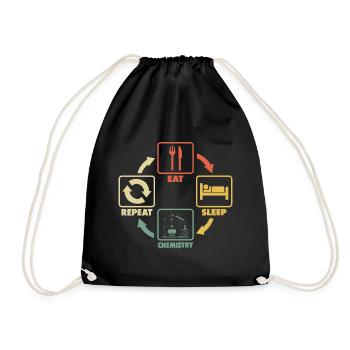 Chemistry Studies Student Student Eat Sleep Saying - Drawstring Bag - black - Front