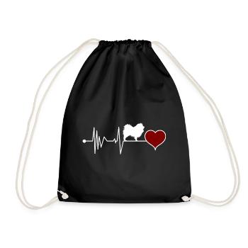 Wolfsspitz allemand Spitz Keeshond Heartbeat - Sac de sport léger - noir - Devant
