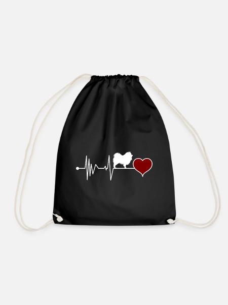 Deutscher Wolfsspitz Spitz Keeshond Herzschlag - Turnbeutel - Schwarz