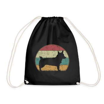 Suédois Vallhund Västgötaspets Retro Vintage - Sac de sport léger - noir - Devant