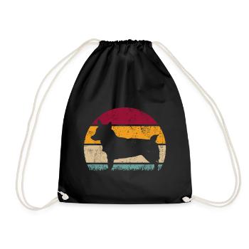 Suédois Vallhund Västgötaspets Retro Vintage - Sac de sport léger - noir - Devant