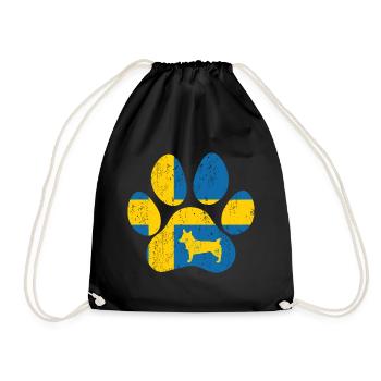 Suédois Vallhund Västgötaspets Dog Paw Flag - Sac de sport léger - noir - Devant