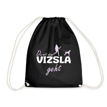 Ungarischer Magyar Vizsla Hund Mama Frauchen - Turnbeutel - Schwarz - Vorne