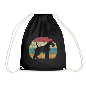 Welsh Terrier Vintage Retro - Turnbeutel - Schwarz - Vorne