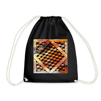 Cube Orange - Turnbeutel - Schwarz - Vorne