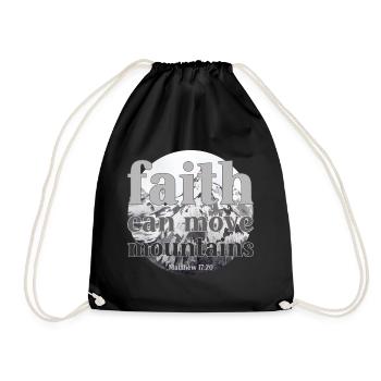 Live by faith - Christian design - Drawstring Bag - black - Front