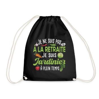 Jardinier Retraite Jardinage Retraité Papy Cadeau - Sac de sport léger - noir - Devant