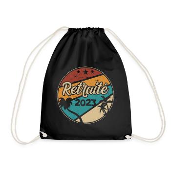 Retired 2023 Original Vintage Retirement Humor - Drawstring Bag - black - Front