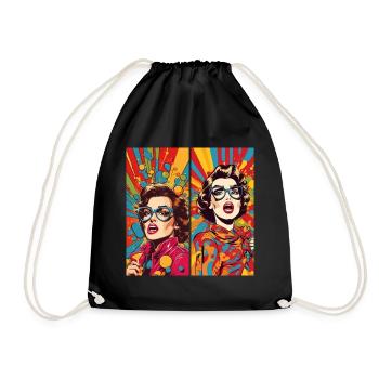 funny pop art women - Sac de sport léger - noir - Devant