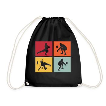 Volleyball Sport Volleyballer Vintage - Turnbeutel - Schwarz - Vorne