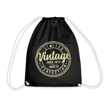 Jahrgang 1973 Geburtstagsgeschenk 1973 - Turnbeutel - Schwarz - Vorne