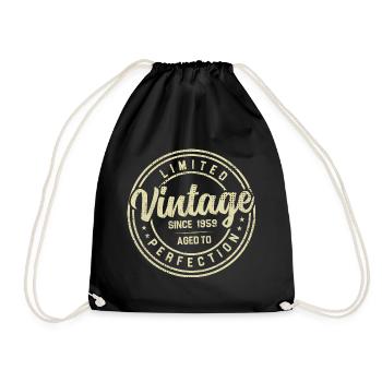 Jahrgang 1959 Geburtstagsgeschenk 1959 - Turnbeutel - Schwarz - Vorne