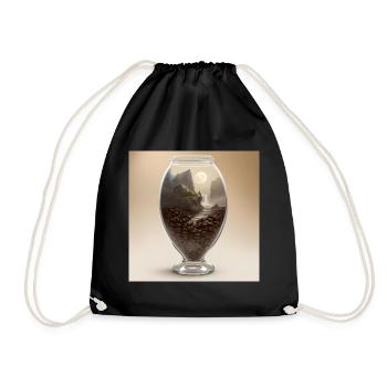 Calm in a Coffee Cup - Drawstring Bag - black - Front