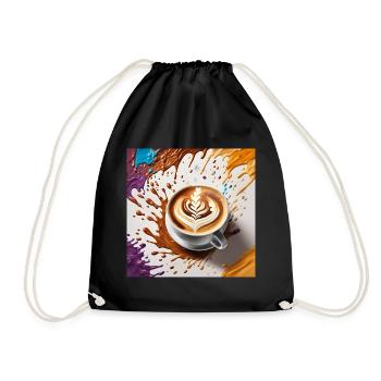 Latte Art Love - Drawstring Bag - black - Front