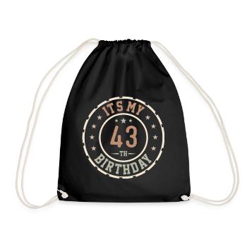 Es ist mein 43. Geburtstagsgeschenk 43 Jahre - Turnbeutel - Schwarz - Vorne