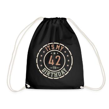 Es ist mein 42. Geburtstag 42 Jahre altes Geschenk - Turnbeutel - Schwarz - Vorne