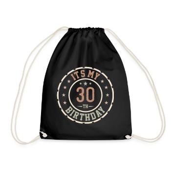 It's My 30th Birthday Gift 30 Years - Drawstring Bag - black - Front