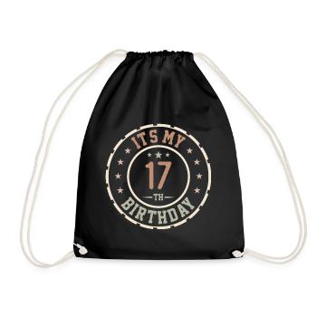 It's My 17th Birthday Gift 17 Years - Drawstring Bag - black - Front
