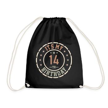 Es ist mein Geschenk zum 14. Geburtstag 14 Jahre - Turnbeutel - Schwarz - Vorne