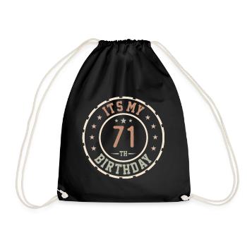 Es ist mein 71. Geburtstagsgeschenk 71 Jahre - Turnbeutel - Schwarz - Vorne