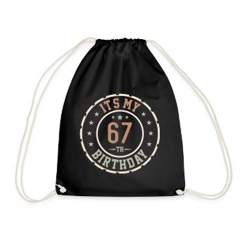 Es ist mein 67. Geburtstag 67 Jahre altes Geschenk - Turnbeutel - Schwarz - Vorne