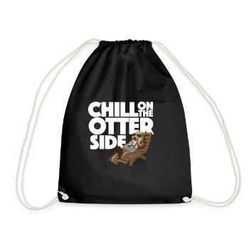 Otter Geschenk für Frauen, Männer und Kinder - Turnbeutel - Schwarz - Vorne