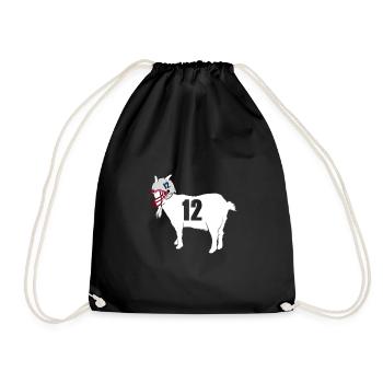 Tom Brady 12 cadeau de chemise de chèvre - Sac de sport léger - noir - Devant