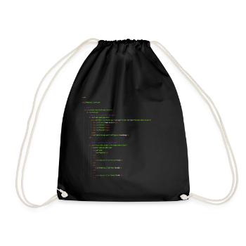 Programming Html. Homepage Nerd Shirt - Drawstring Bag - black - Front