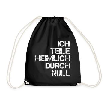 I secretly divide math by zero - Drawstring Bag - black - Front
