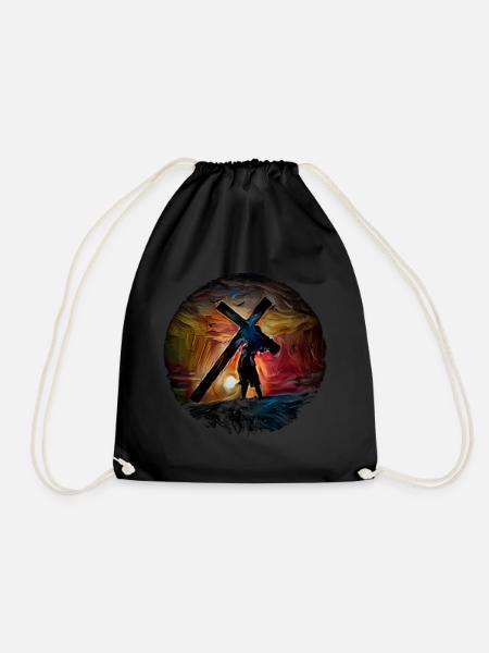 Idée de cadeau croix de croyance de religion chrétienne - Sac de sport léger - noir