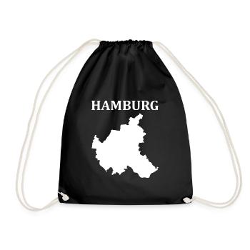 Hamburg karte stadt Geschenk Moin Sprüche - Turnbeutel - Schwarz - Vorne