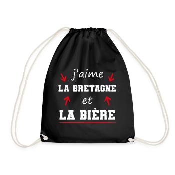 cadeau marrant bretagne bière - Sac de sport léger - noir - Devant