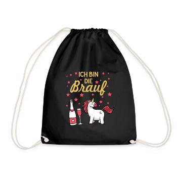 Braut Geschenk Hochzeit Ehe - Turnbeutel - Schwarz - Vorne