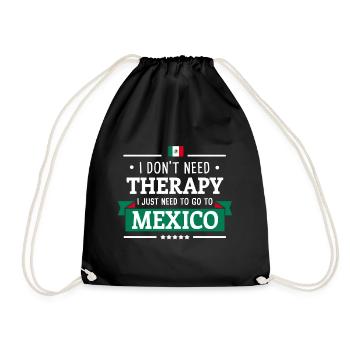 MEXIKO THERAPIE MEXIKANISCH FLAGGE REISE GESCHENK - Turnbeutel - Schwarz - Vorne