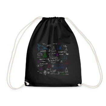 Mathe Geschenk Schule - Turnbeutel - Schwarz - Vorne